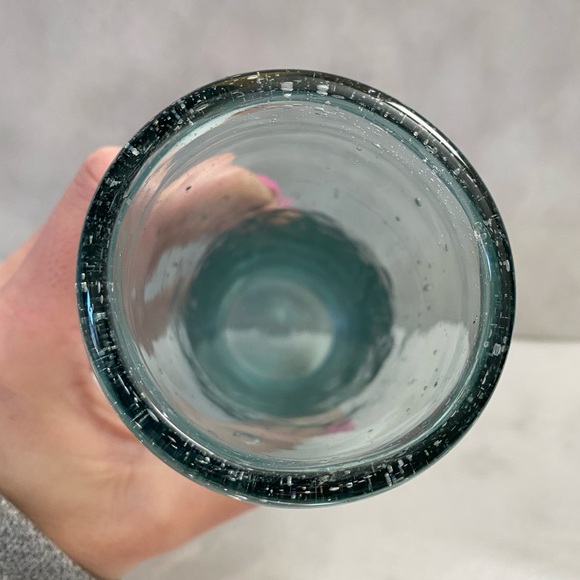 Hand Blown Glass Green Vase - Picture 5 of 7